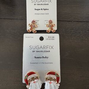 Sugarfix by BaubleBar Gingerbread and Santa Earrings Set